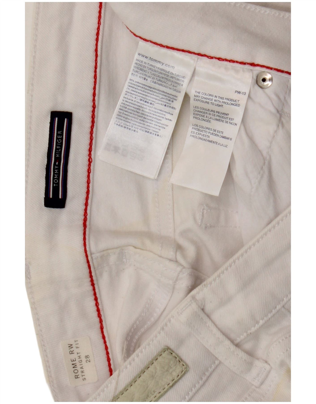 TOMMY HILFIGER Womens Denim Shorts W28 Medium White Cotton Vintage Tommy Hilfiger and Second-Hand Tommy Hilfiger from Messina Hembry 