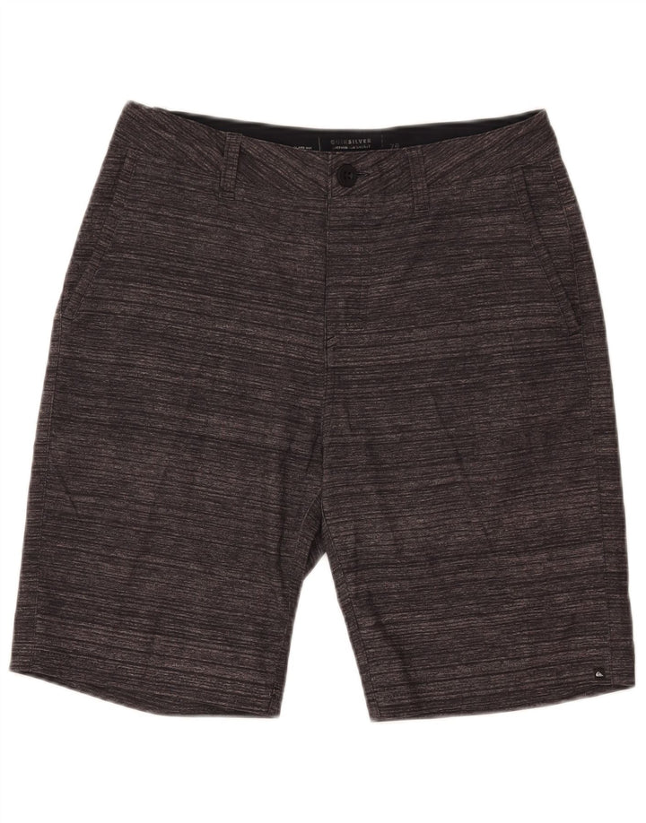 Quiksilver Chino Shorts til mænd W28 Små grå stribet polyester