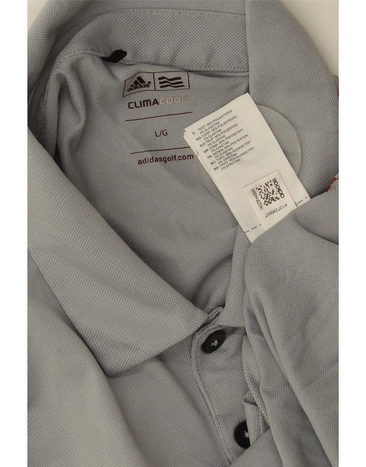 Adidas Herre Climacool Polo Shirt Large Grå Colourblock Polyester