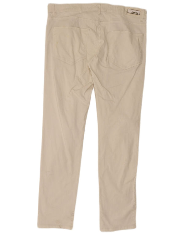 Zara Herre Lige Casual Bukser EU 46 XL W36 L32 Hvid Bomuld