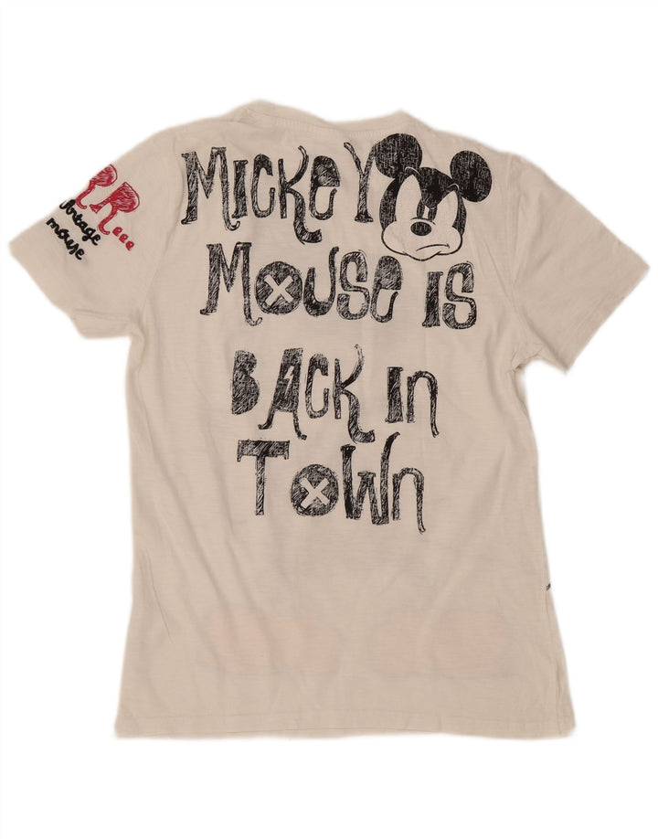 Disney Mickey Mouse grafisk t-shirt til mænd, medium hvid bomuld