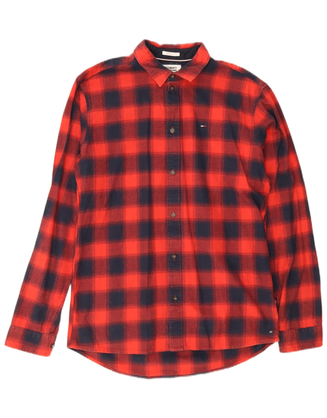 Tommy Hilfiger Herre ternet Regular Fit Flanelskjorte Medium rød ternet