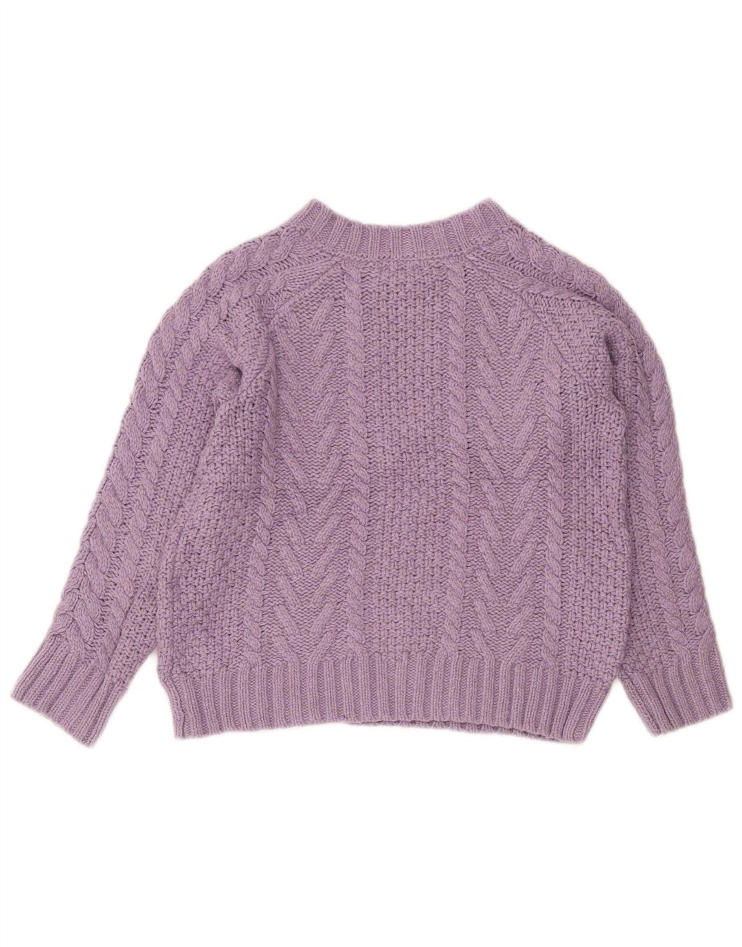 FAT FACE Womens Crop Boat Neck Jumper Sweater UK 8 Small Purple Polyester
