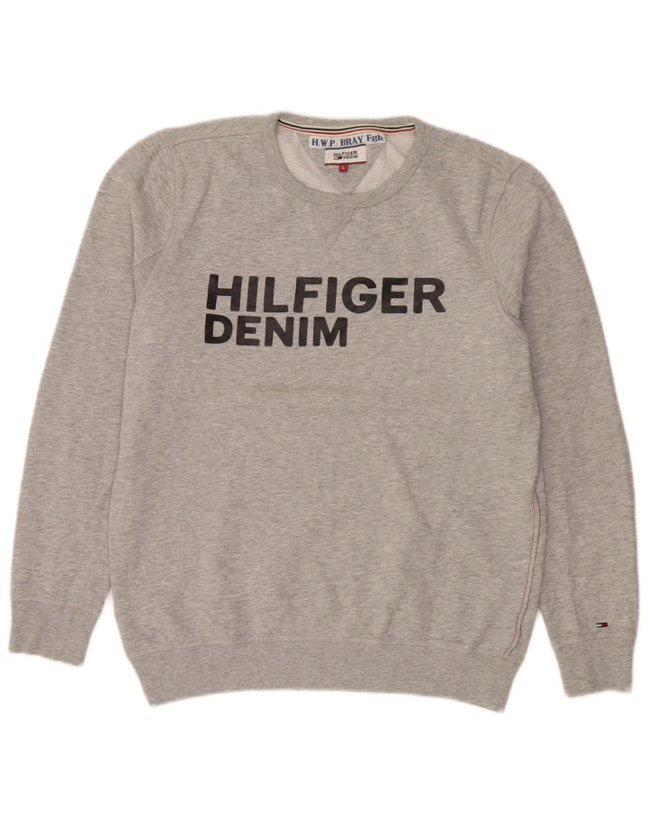 Tommy Hilfiger Herre Grafisk Sweatshirt Jumper Stor Grå Bomuld