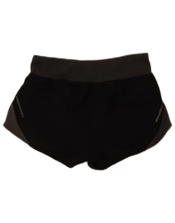 Adidas Womens Running Sport Shorts UK 10 Small Black Colourblock Polyester