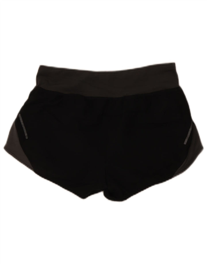 Adidas Womens Running Sports Shorts UK 10 Small Black Colourblock Polyester