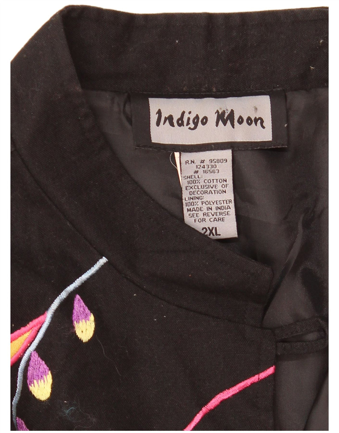 Indigo Moon Dame 5 Button Oversized Blazer Jacket UK 20 2XL Black Floral