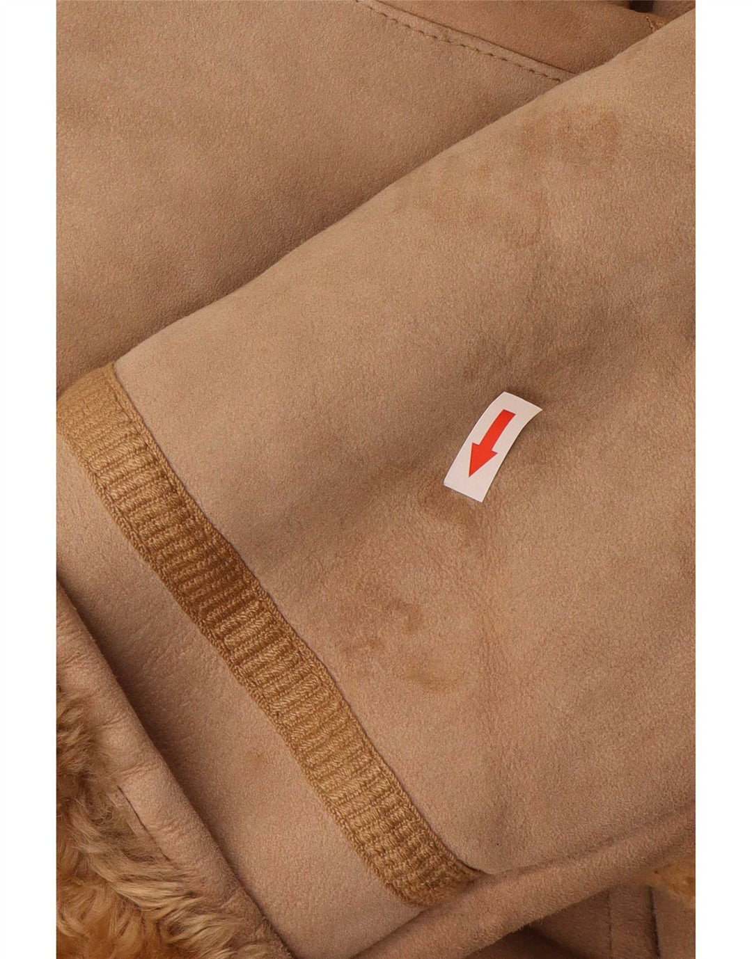 Vintage Dame Shearling Coat IT 44 Medium Beige Læder