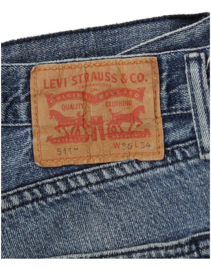 Levi's Herre 511 Slim Jeans W36 L34 Blå Bomuld