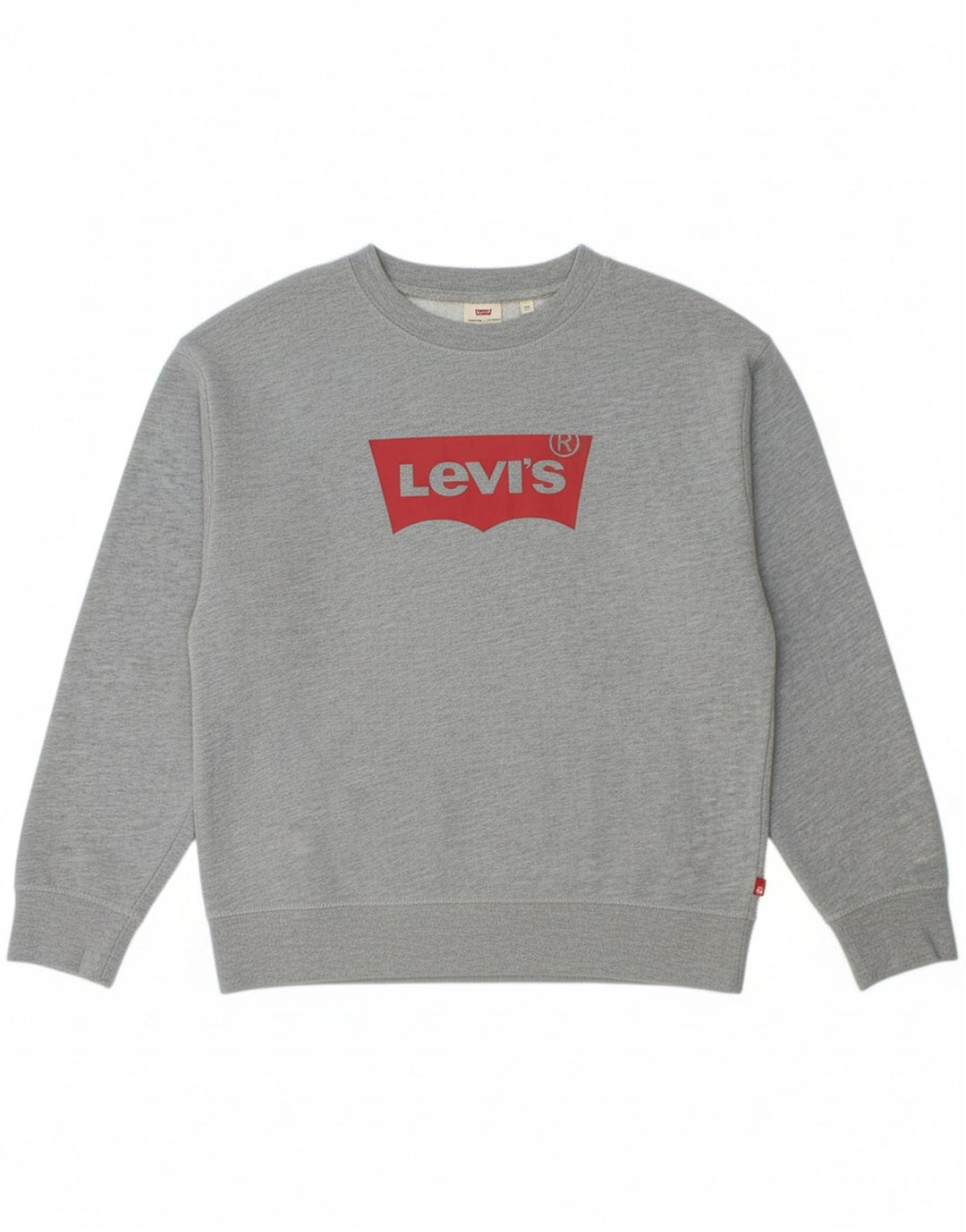 LEVI'S Womens Loose Fit Graphic Sweatshirt Jumper UK 14 Medium Grey Cotton
