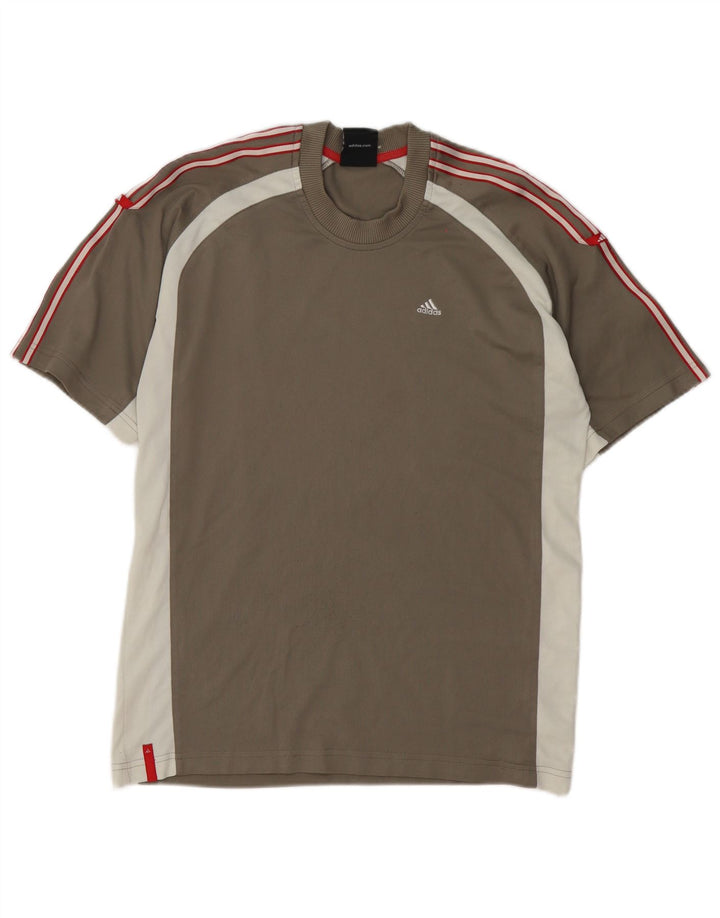 Adidas Herre T-Shirt Top Lille Grå Colourblock Polyester