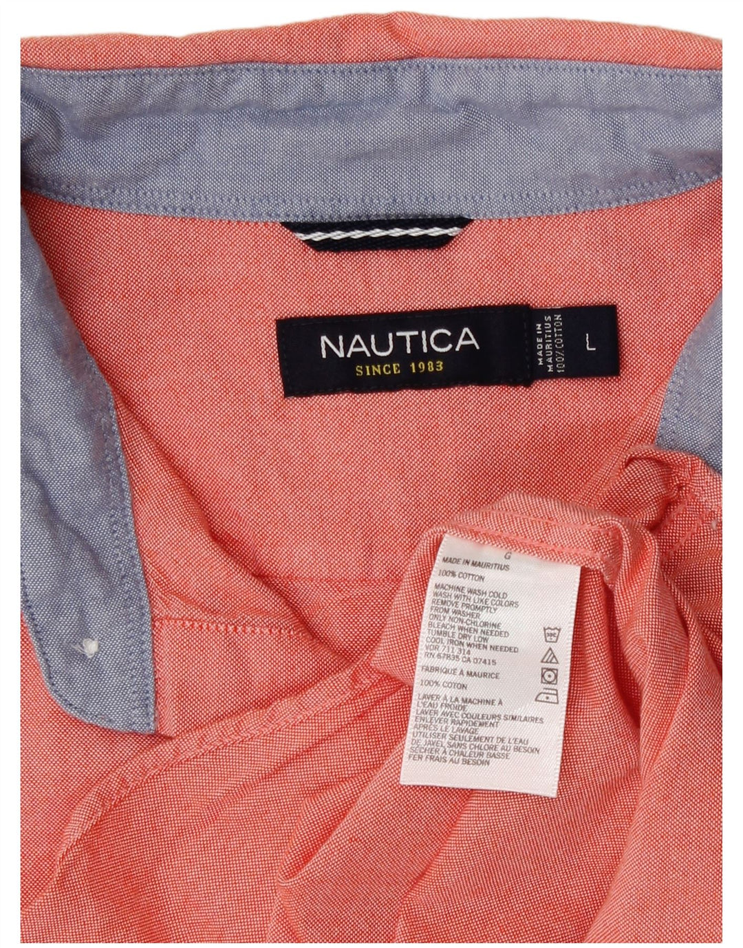 Nautica Herreskjorte Stor Orange Bomuld