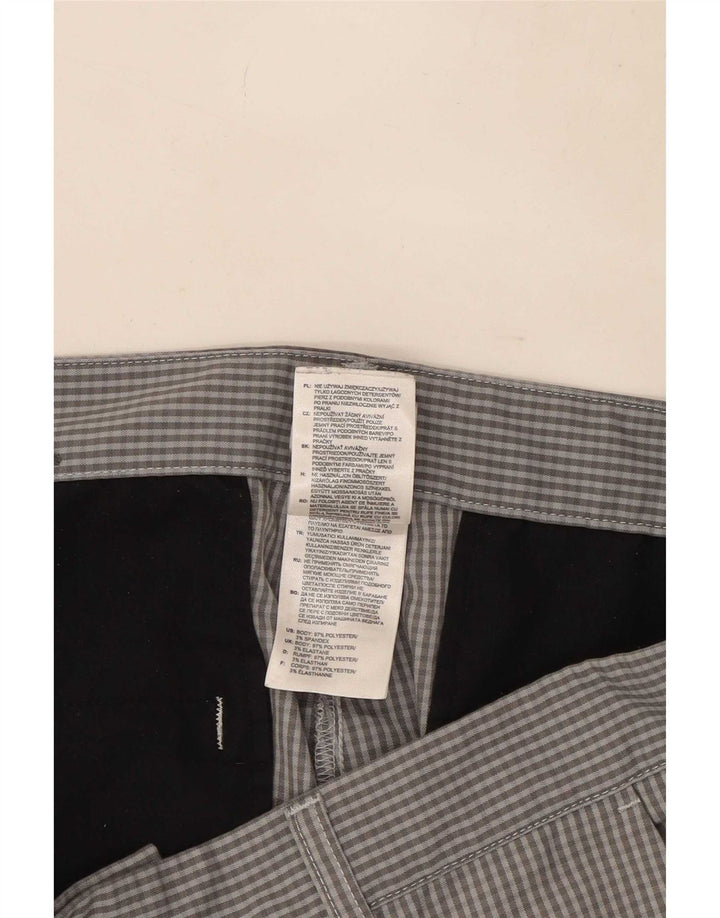 Adidas Straight Chino Bukser til mænd W32 L30 Grå Gingham Polyester