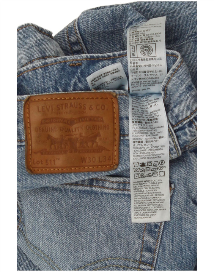 Levi's Herre 511 Slim Jeans W30 L34 Blå Bomuld