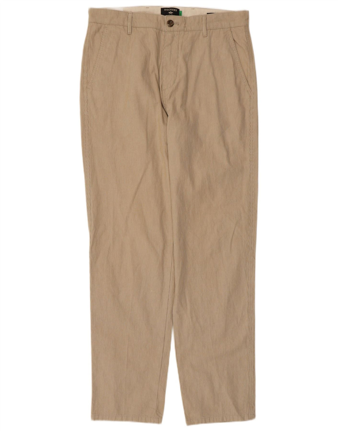 DOCKERS Herre tilspidsede Chinobukser W32 L32 Beige nålestribet bomuld