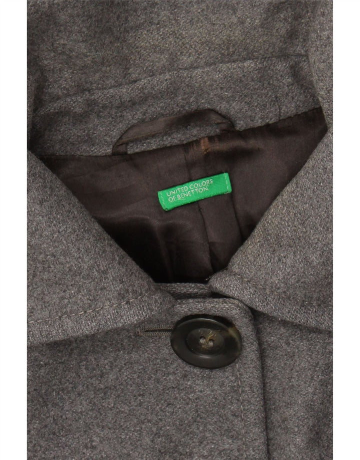 BENETTON Womens Overcoat UK 14 Medium Grey Vintage Benetton and Second-Hand Benetton from Messina Hembry 