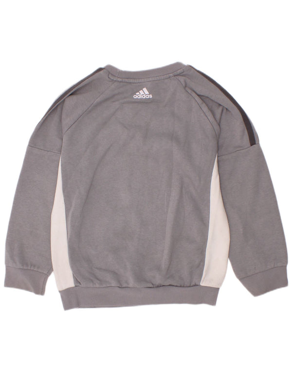 Adidas Boys Graphic Sweatshirt Jumper 6-7 år Grå Colourblock Bomuld