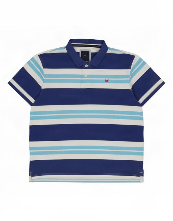 Crew Clothing Herre Polo Shirt 2XL Blå Stribet Bomuld