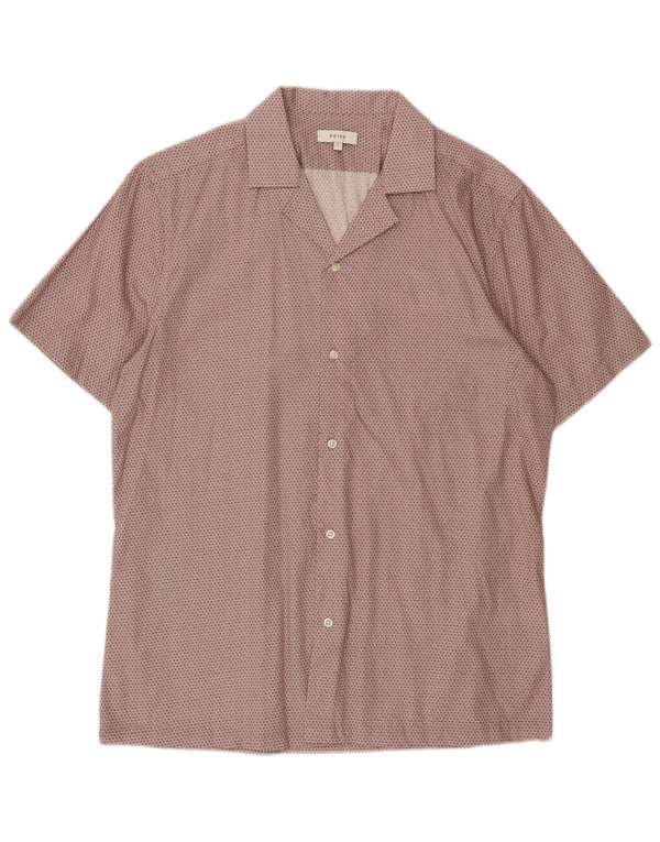 Reiss Kortærmet Herreskjorte med normal pasform Large Pink Floral Cotton Modern