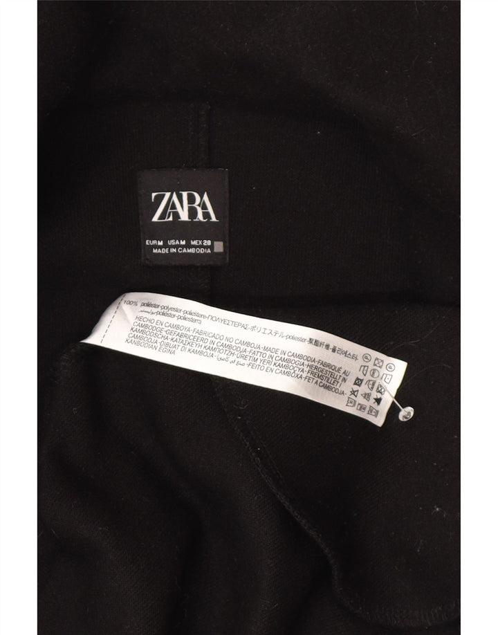 Zara Womens Open Overcoat UK 14 Medium Black Polyester
