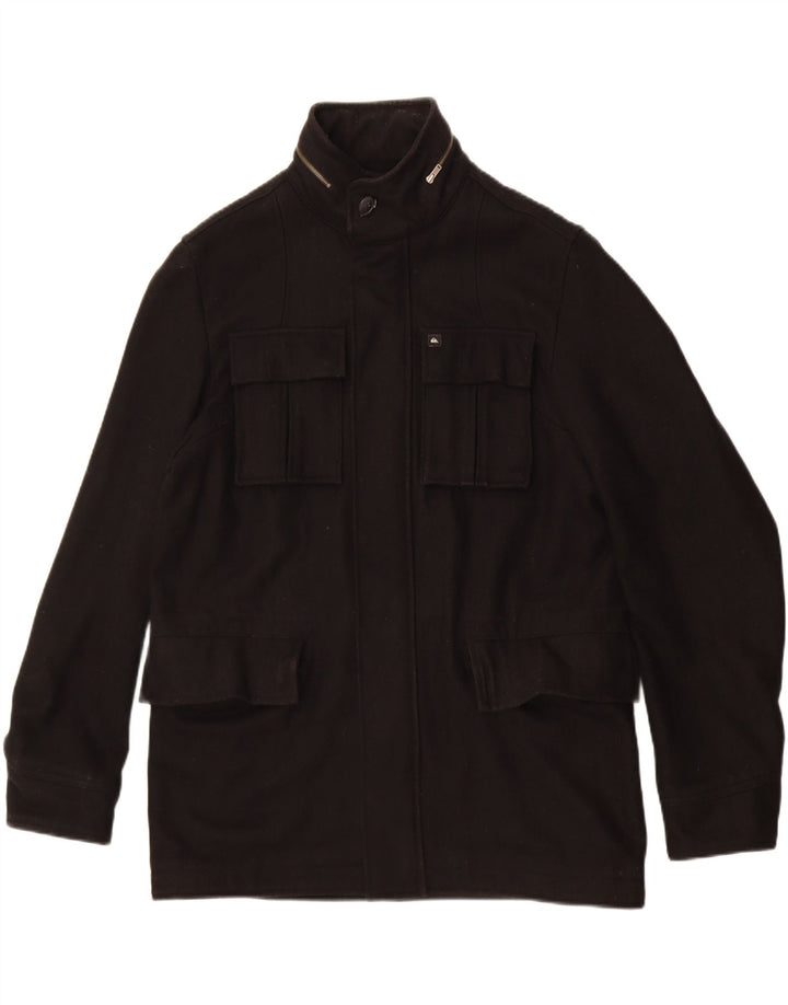 Quiksilver Herre Utility Jacket UK 38 Medium Black Wool