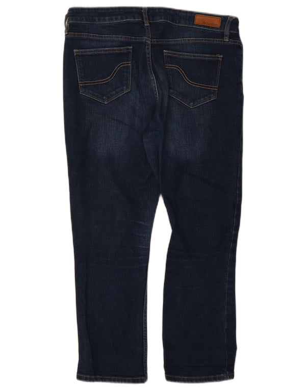 Fat Face Dame Cropped Jeans UK 12 Medium W30 L23 Navy Blue Bomuld
