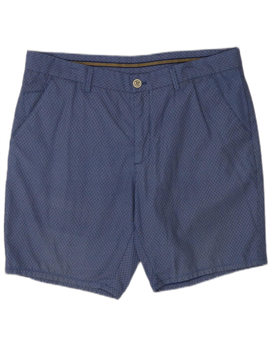 Massimo Dutti Herre Chino Shorts EU 44 Large W34 Navy Blue Spotted