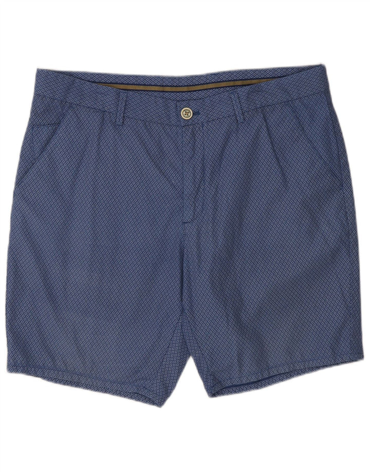 Massimo Dutti Herre Chino Shorts EU 44 Large W34 Navy Blue Spotted