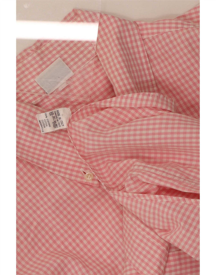 Benetton Herreskjorte Stor Pink Gingham Bomuld