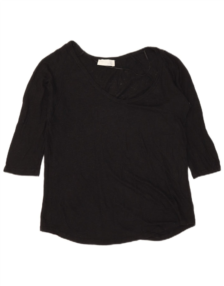 Zara Dame Top 3/4 ærme UK 12 Medium Sort