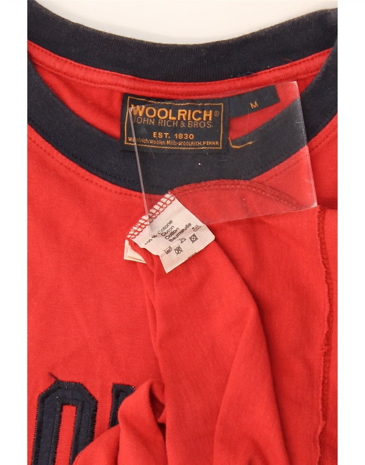 WOOLRICH Herre grafisk T-shirt Top Medium Rød Bomuld