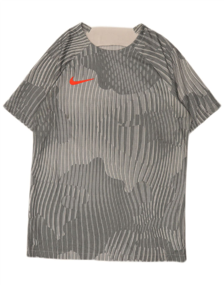 Nike T-shirt top mellem grå stribet polyester til mænd