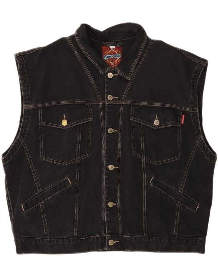 PADDOCK'S Herre Denim Gilet EU 48/50 XL Sort Bomuld
