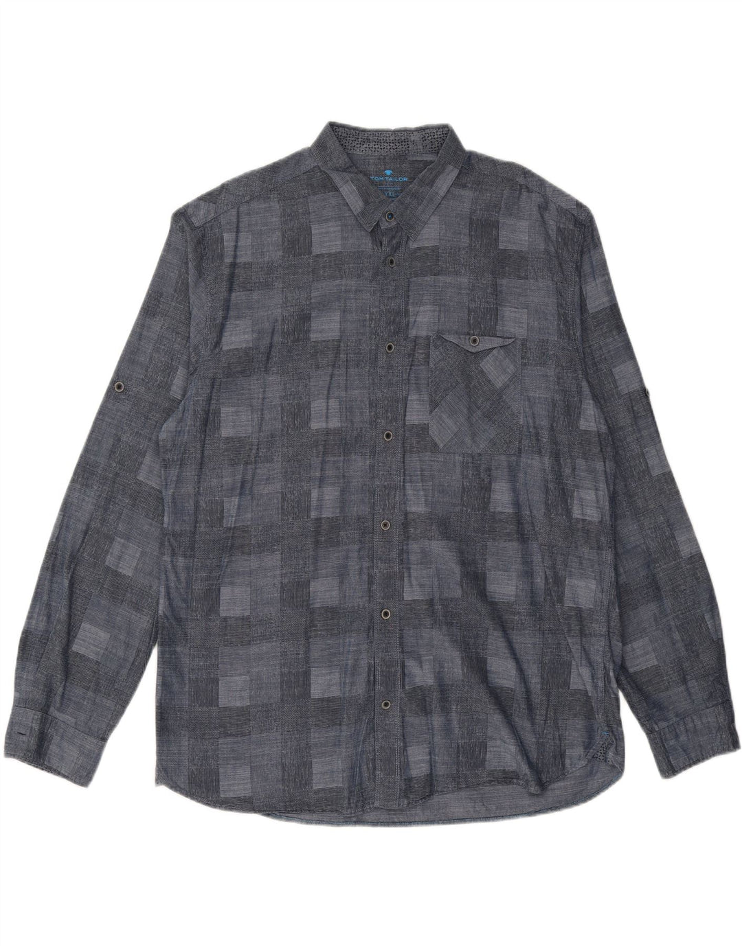 TOM TAILOR Herreskjorte 2XL Marineblå Geometrisk