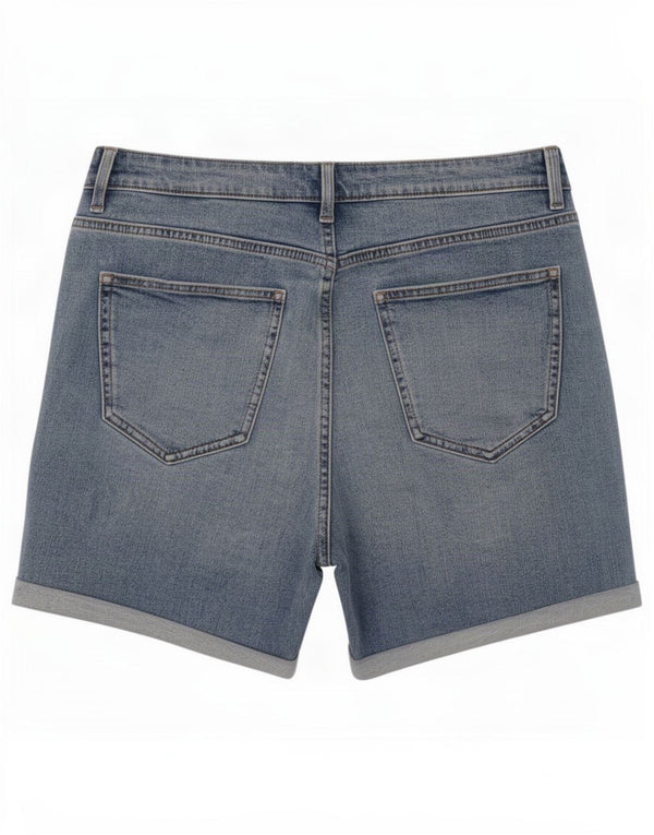 Marks & Spencer Dame Kæreste Denim Shorts UK 12 Medium W32 Blå Bomuld