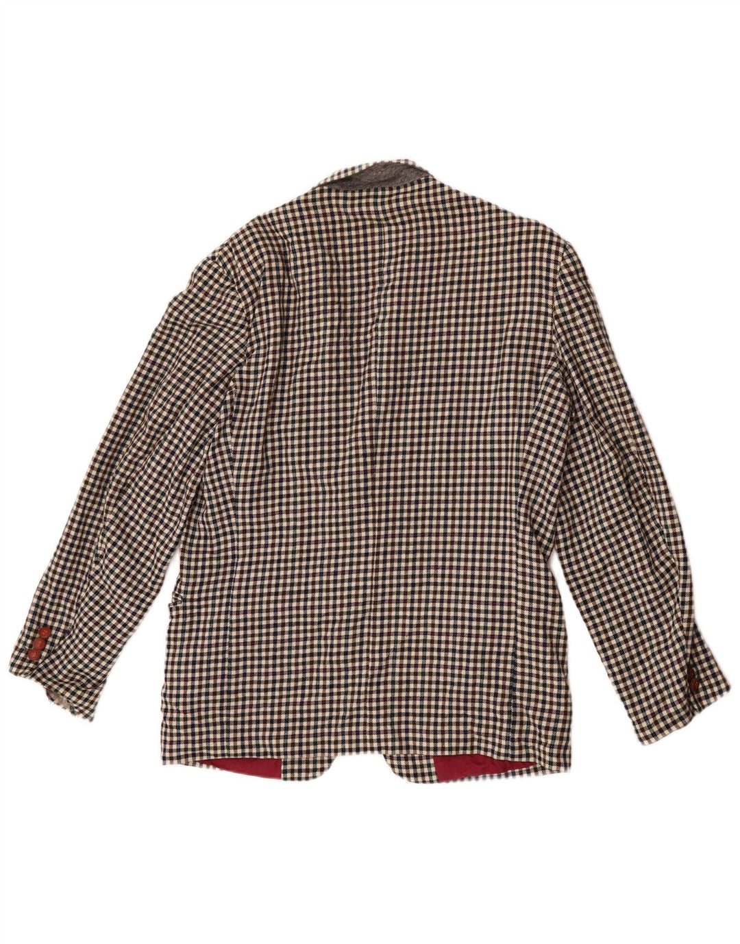 Brooksfield Mens 2 Button Blazer Jacket UK 38 Medium Multicoloured Gingham
