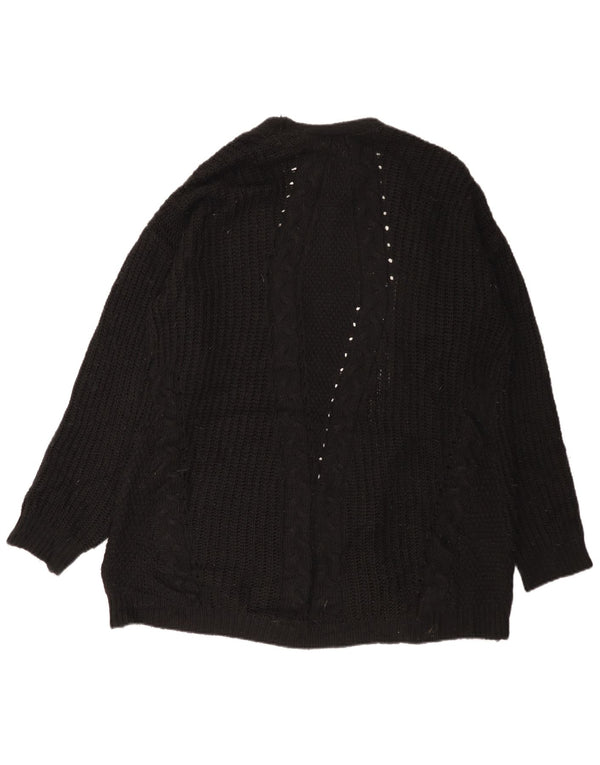 Lipsy Womens Longline Open Cardigan Sweater UK 12 Medium Black