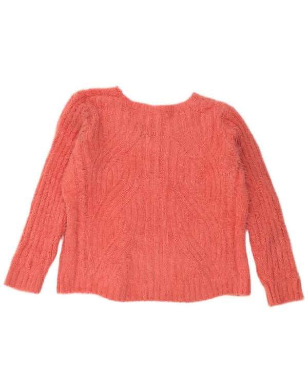 Marks & Spencer Womens V-Neck Jumper Sweater UK 18 XL Orange Polyester