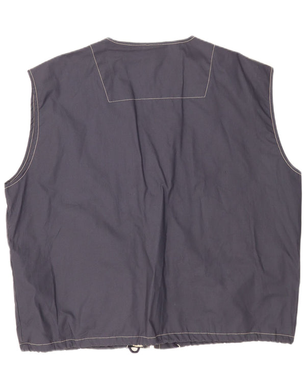 America Mens Utility Gilet IT 52 XL Navy Blue Cotton