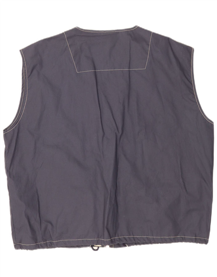 America Mens Utility Gilet IT 52 XL Navy Blue Cotton