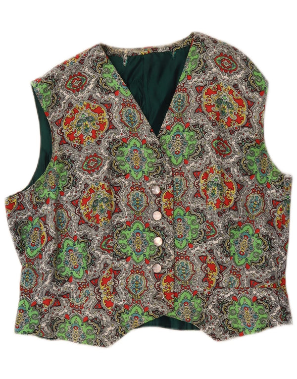 Vintage damevest UK 16 Stor flerfarvet Paisley