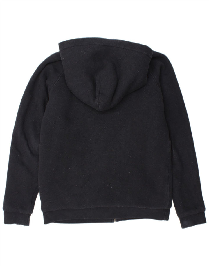 JACK WILLS Dame Grafisk Sherpa Hættetrøje Sweater med lynlås UK 10 Lille Sort