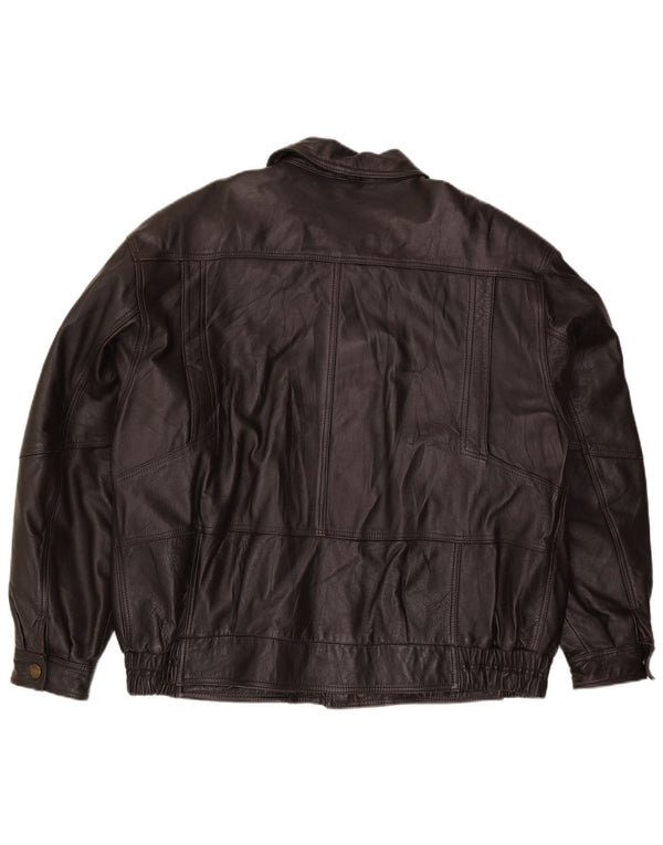 Vintage herre læderjakke IT 56 3XL Brun