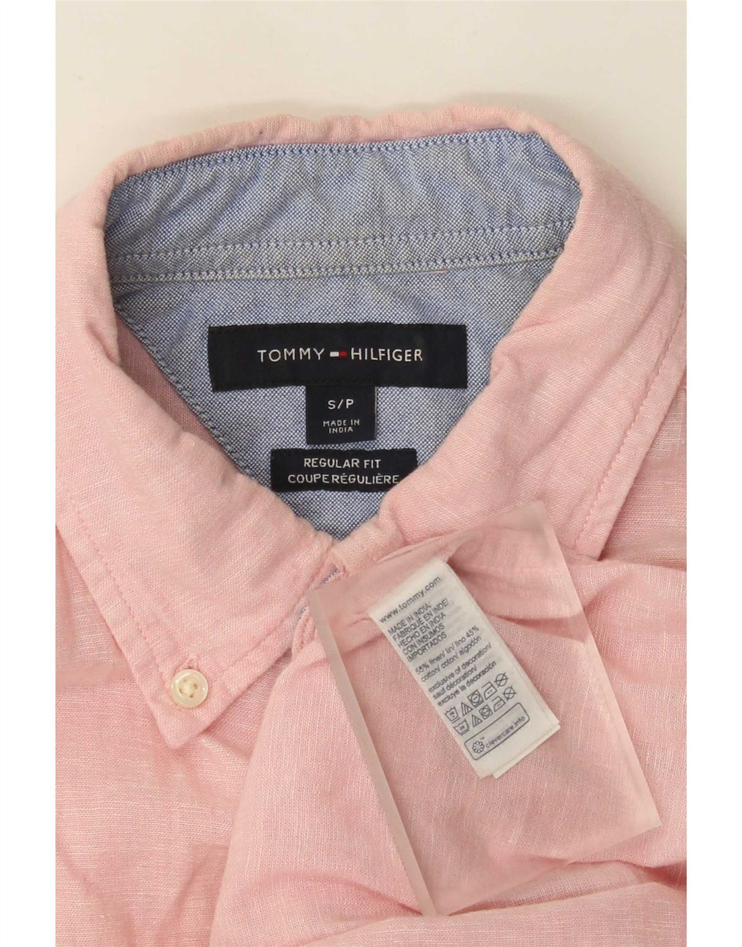 Tommy Hilfiger Kortærmet Herre Regular Fit Skjorte Lille Pink Linen