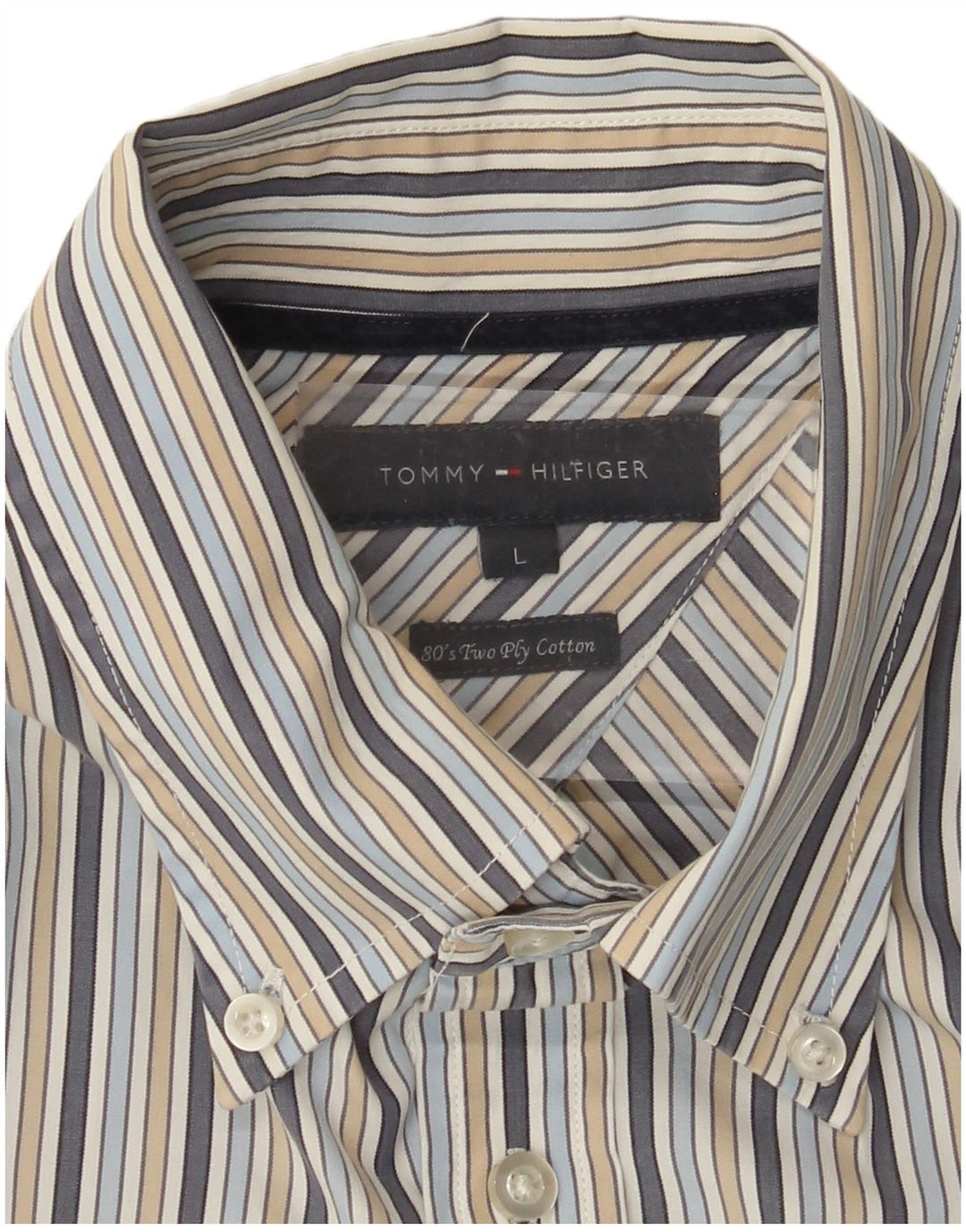 TOMMY HILFIGER Herreskjorte Stor flerfarvet stribet bomuld