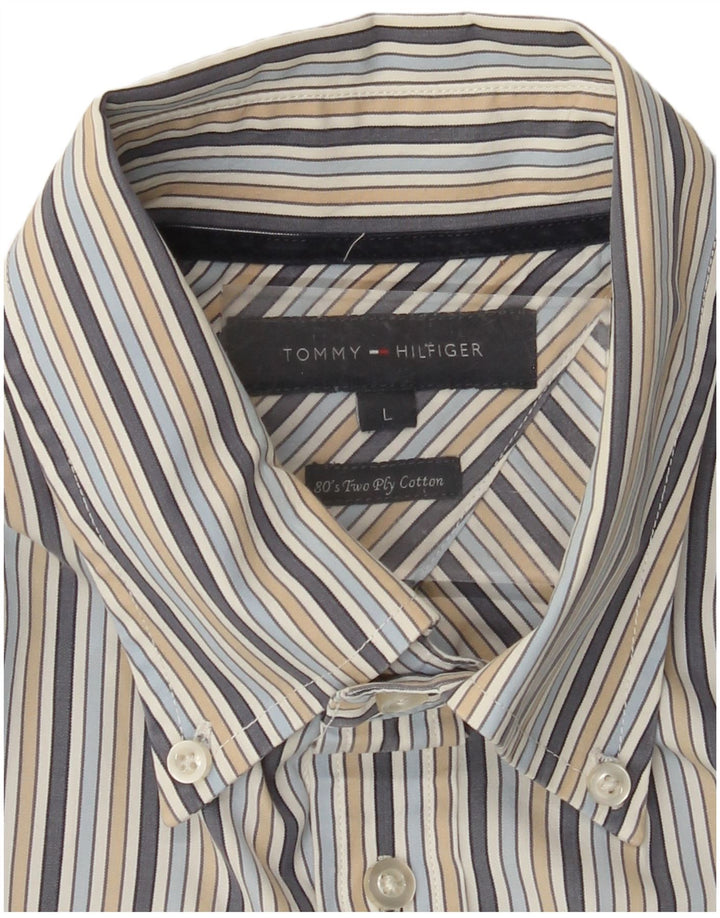 TOMMY HILFIGER Herreskjorte Stor flerfarvet stribet bomuld