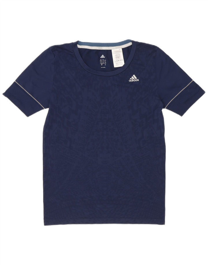 Adidas Womens Running Abstrakt T-Shirt Top UK 8/10 Small Navy Blue
