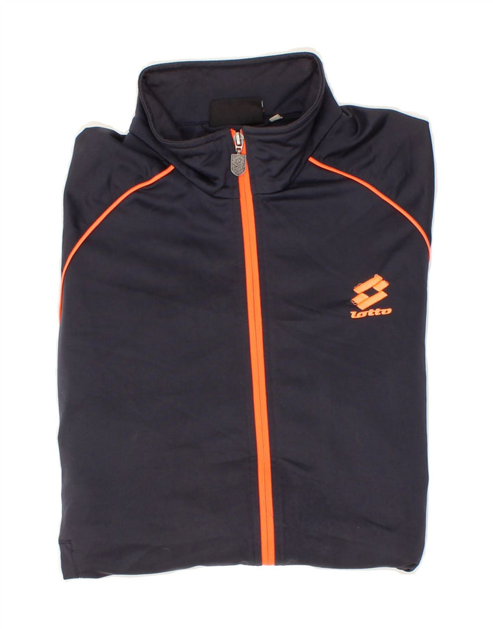 LOTTO Mens Tracksuit Top Jacket Large Navy Blue Polyester Vintage Lotto and Second-Hand Lotto from Messina Hembry 