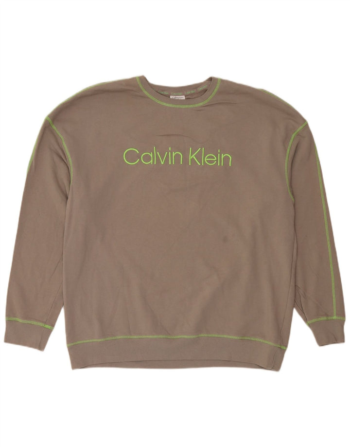 Calvin Klein Herre Grafisk Top Langærmet Stor Brun Bomuld