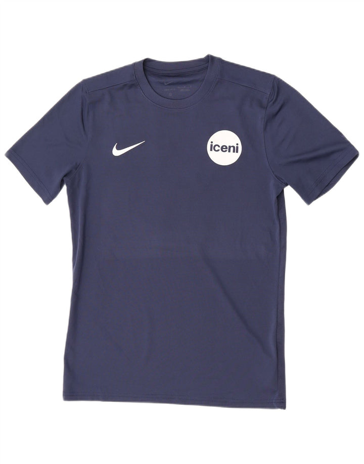 Nike Herre Dri Fit grafisk T-shirt top mellem marineblå polyester